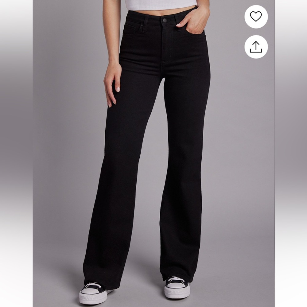 RSQ DEAD STOCK High Rise Black Flare Jeans Loose 70s 90s y2k Skater Cute